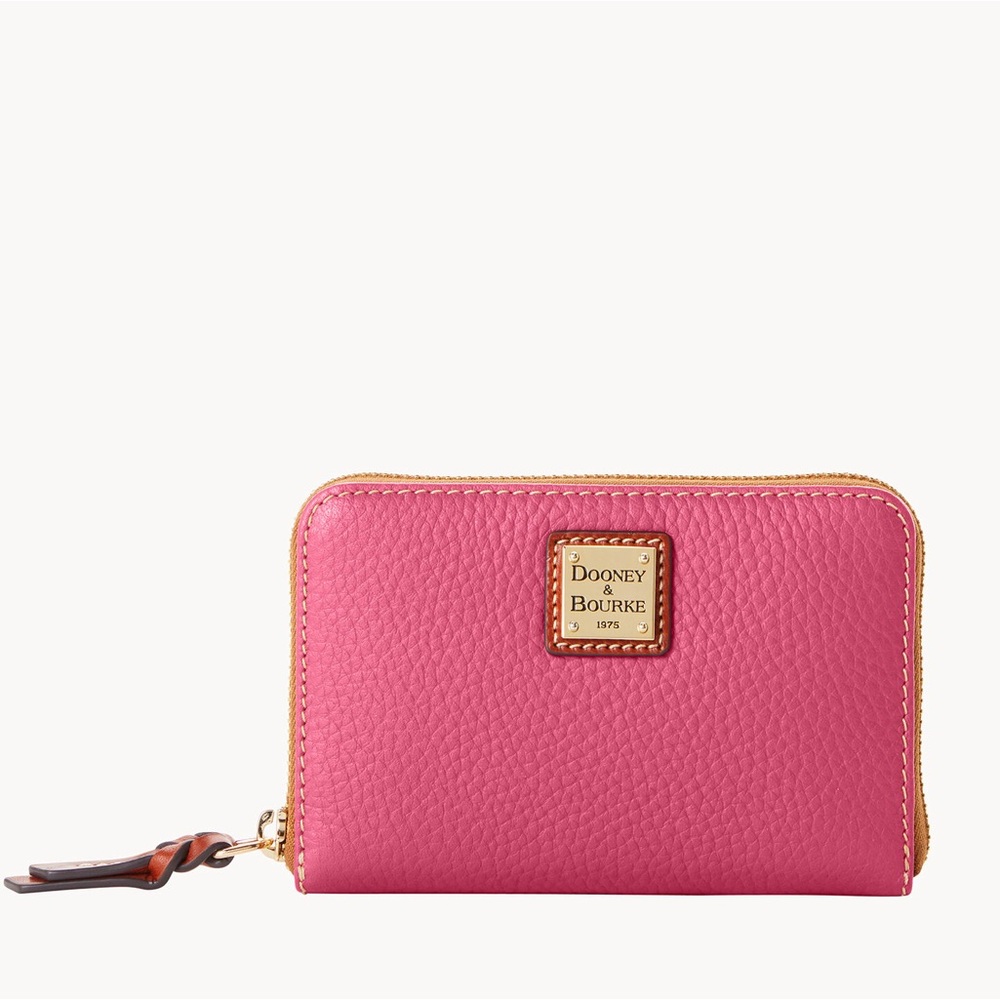 Strawberry Dooney & Bourke Pebble Grain Zip Around Phone Wristlet